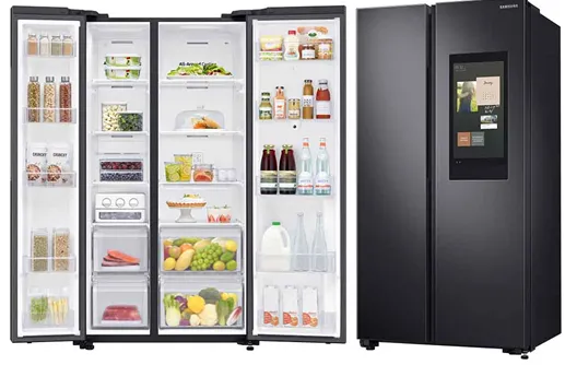 desain exteriot dan interior samsung smart refrigerator 